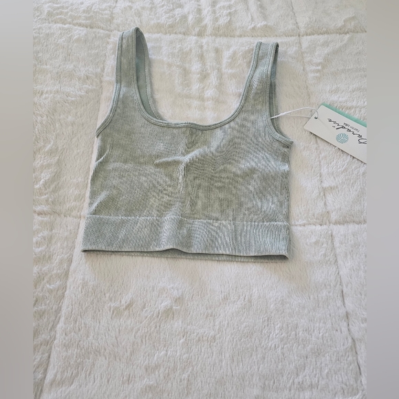 Paradise Fashion Ribbed Square Neck Tank/Bralette - Picture 3 of 5